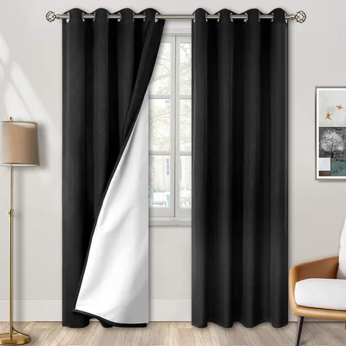 Vista 63 de BGment - Cortinas blackout blancas para dormitorio de 84 pulgadas de largo, juego de 2 paneles, cortinas para dormitorio con aislamiento térmico