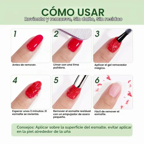 Vista 3 de Removedor de esmalte de uñas de gel de 0.5 onzas líquidas, removedor de esmalte profesional para uñas, removedor de esmalte rápido y fácil en 2-5
