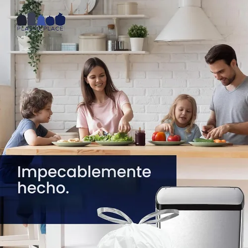 Vista 7 de Plasticplace - Bolsas de basura con ajuste personalizado, compatibles con simplehuman Code D, con cordón, color blanco, 5,3 galones / 20 litros