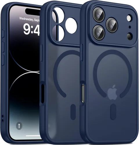 Vista 73 de Oterkin Funda magnética para Samsung Galaxy A17 mate, funda de teléfono A17 compatible con MagSafe esmerilada, translúcida, a prueba de golpes Negro