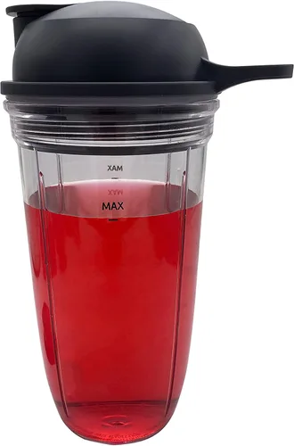 Vista 2 de Vaso de repuesto para licuadora de 24 onzas con tapa para llevar, compatible con NutriBullet Blender Combo