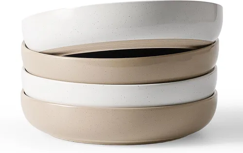 Vista 21 de famiware Milkyway - Juego de 4 cuencos para pasta, 33 onzas, hilo beige