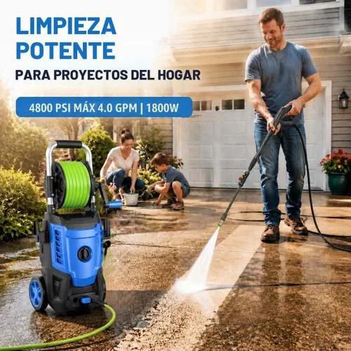 Vista 2 de Lavadora a presión eléctrica 4800 PSI 4.0GPM Lavadora de alta potencia Azul