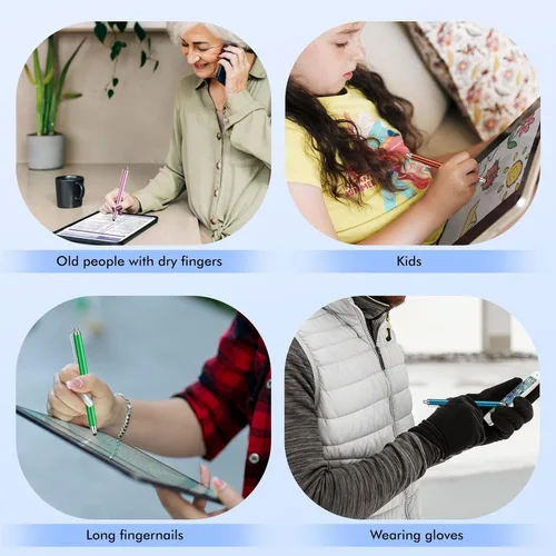 Vista 7 de MEKO - Bolígrafos para pantallas táctiles, paquete de 10 lápices capacitivos de punta de goma fina, punta reemplazable con 20 puntas de repuesto
