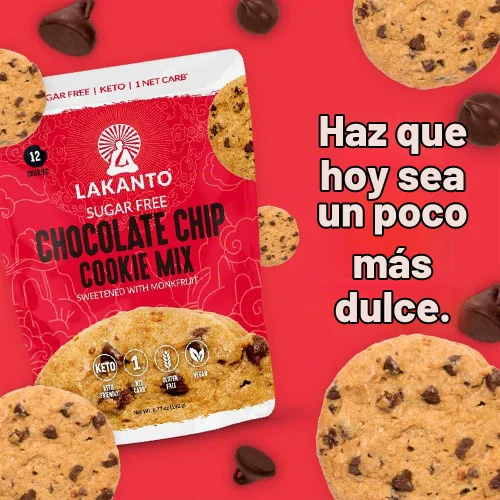 Vista 8 de Mezcla para galletas Lakanto sin azúcar con chispas de chocolate - Endulzada con edulcorante de fruta de monje, sin gluten, amigable con la dieta