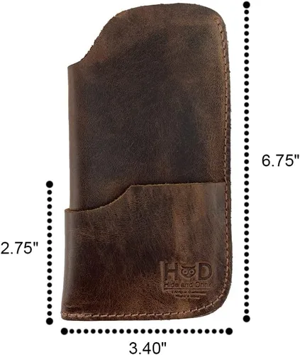 Vista 2 de Hide & Drink, Funda rústica para gafas de sol y cartera hecha a mano de cuero de grano completo