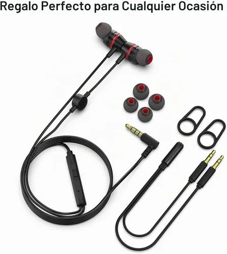 Vista 7 de 1Mii Auriculares con cable con micrófono y control de volumen, auriculares intrauditivos magnéticos con graves profundos, aislamiento de ruido