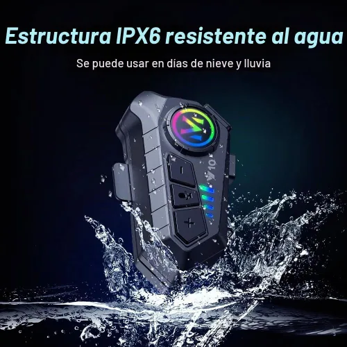 Vista 5 de Auriculares Bluetooth para Casco de Motocicleta, Auriculares Inalámbricos Bluetooth 5.3 para Exteriores con Altavoces, Cancelación de Ruido