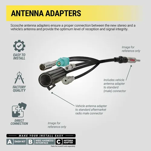 Vista 5 de Scosche Adaptador de antena NDAB para estéreo de automóvil compatible con vehículos Nissan e Infiniti 1987-2012 seleccionados - Adaptador de antena