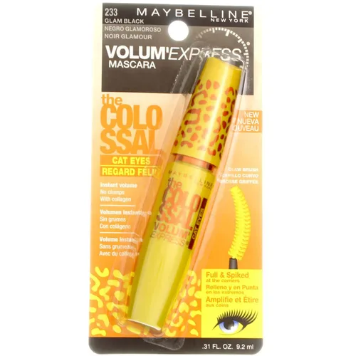 Vista 2 de Maybelline Volum' Express The Falsies - Máscara lavable de ojos de gato colosales, color negro glam [233], 0.31 onzas (paquete de 3)