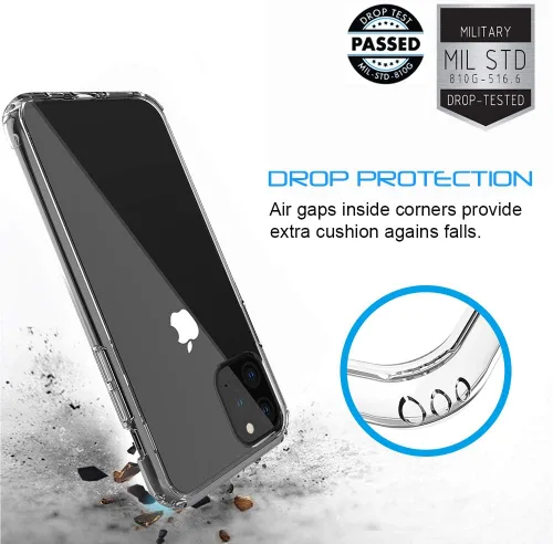 Vista 6 de Luvvitt Clear View - Carcasa diseñada para iPhone 11 Pro + protector de pantalla de vidrio templado para Apple iPhone XI 11 Pro de 5.8 pulgadas