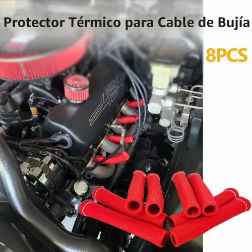 Vista 4 de Mangas protectoras para cables de bujía con aislamiento de protección térmica, cubierta de blindaje térmico de 1200 grados, 6 pulgadas para auto