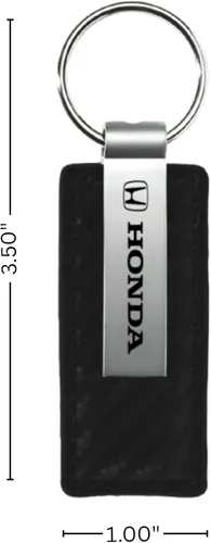 Vista 6 de AU-TOMOTIVE GOLD, INC. Llavero de cuero de fibra de carbono con licencia oficial para Honda (negro)
