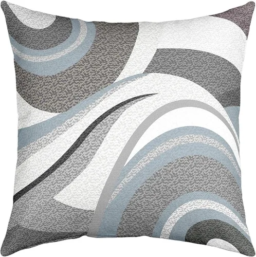 Vista 19 de Paquete de 4 fundas de almohada para exteriores, color rojo burdeos, juego de fundas de cojín geométricas cuadradas de color marrón y gris