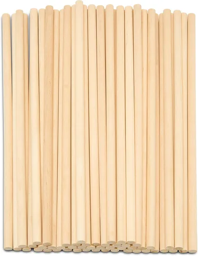 Vista 18 de Varillas de madera sin terminar de 1/4 x 6 pulgadas, para manualidades y bricolaje, 50 unidades Woodpeckers
