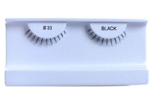 Vista 24 de 10 pares de pestañas postizas 100% cabello humano, negro natural #1