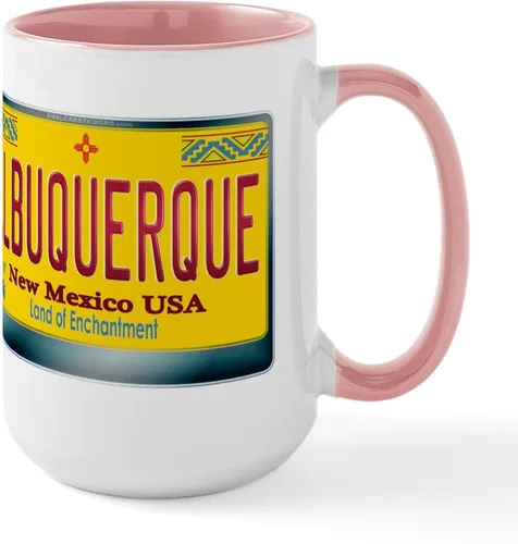 Vista 11 de CafePress ALBUQUERQUE New Mexico - Taza grande para placa de matrícula de 15 oz (15.0 fl oz)