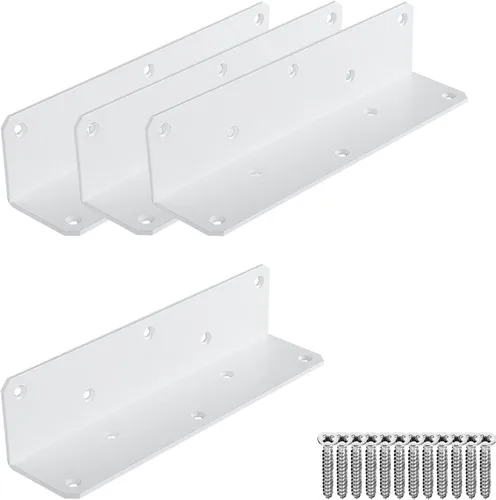 Vista 9 de 8 soportes de hierro de ángulo recto de 2.76 pulgadas de largo con tornillos, 2.76 x 1.57 x 1.57 pulgadas, soporte de esquina de 90 grados