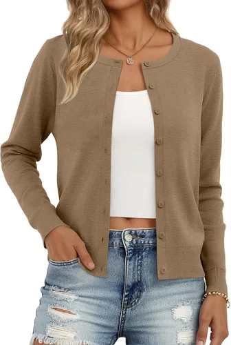 Vista 18 de Trendy Queen Women's Lightweight Knit Cardigan Gris Melange