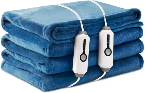 Vista 15 de LaffyLo Manta Eléctrica con Calefacción Tamaño Twin 62×84, Franela Transpirable y Lujosa, Regalo Suave y Cálido con Protección contra