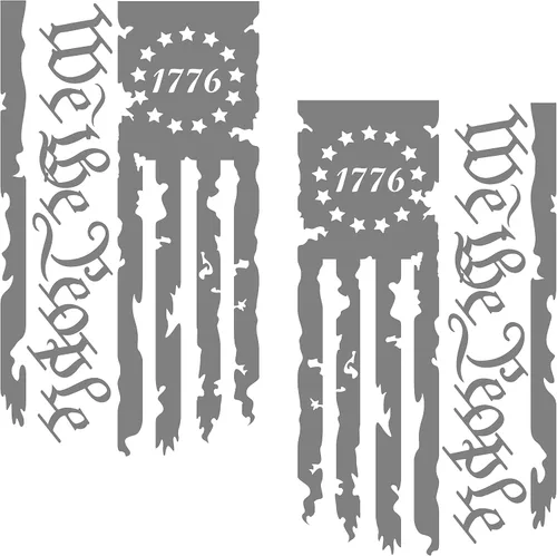 Vista 13 de We The People Betsy Ross Flag 1776 - Calcomanía de vinilo para puerta trasera de camión, 2 unidades, calcomanías de preámbulo de la Constitución