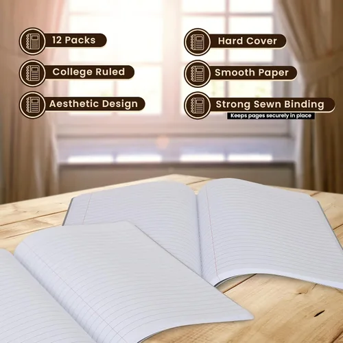 Vista 7 de Cuadernos de composición, diarios de escritura de papel de rayas anchas, libros de composición de cubierta de mármol, 100 hojas, cuadernos