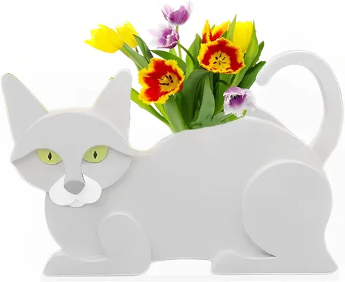 Vista 25 de Macetero de flores para perros, regalos para mujeres, bonitas macetas de PVC para perros, macetas para interiores y exteriores, maceta de jardín