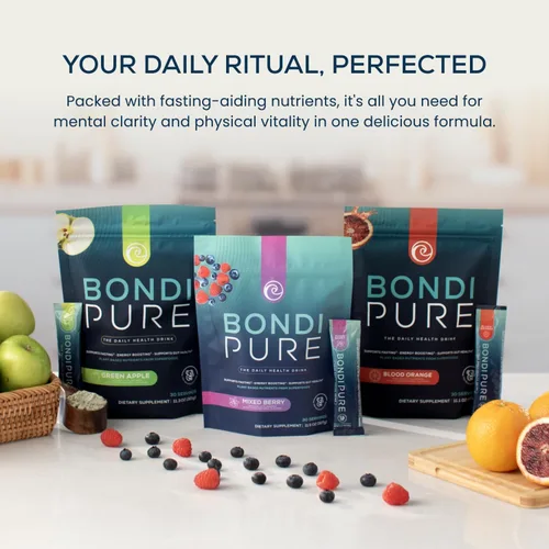 Vista 8 de Bondi Pure - Bebida diaria de salud y desintoxicación - Promueve la salud intestinal y el apoyo energético durante una limpieza o ayuno intermitente