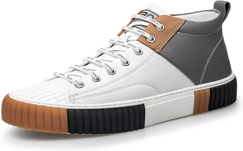 Vista 2 de ZRO Zapatillas de deporte altas de los hombres, zapatos casuales transpirables de cuero para los hombres S05806