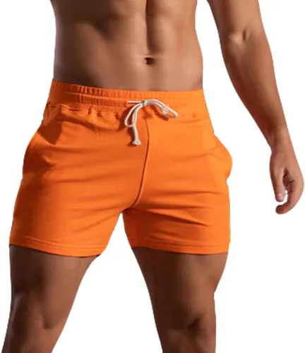 Vista 21 de Pantalones cortos de algodón de 5.5/7 pulgadas para hombre, pantalones cortos de entrenamiento de algodón con bolsillos