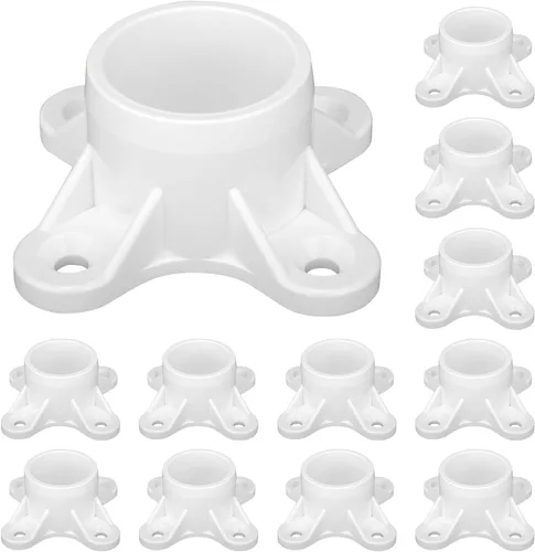 Vista 9 de 12 Paquetes de Bridas de PVC para Tubería de PVC de 1-1/2", Tapas de Rosca de Mesa Accesorios para Proyectos de Soporte de Varilla DIY, Fabricación