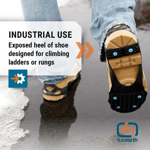 Vista 7 de Due North All Purpose Ice Cleats - Pulse Grip Tread for Maximum Grip - 12 Replaceable Spikes, Fits Most Footwear (1 Pair)