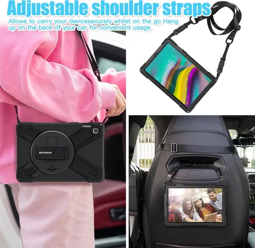 Vista 6 de BRAECNstock Para Samsung Galaxy Tab S5e Funda 10.5 Pulgadas 2019 (SM-T720/T725/T727) Con Protector De Pantalla Soporte De Lápiz Soporte