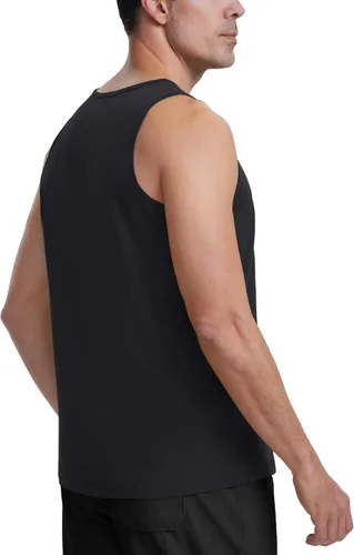 Vista 3 de MAGCOMSEN Camiseta sin mangas de algodón para hombre, camiseta ligera sin mangas