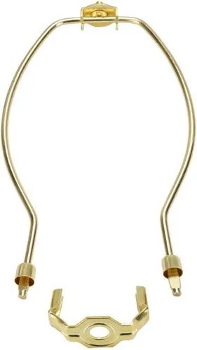 Vista 4 de Aspen Creative 20005-16, arpa de lámpara de 7 pulgadas con silla de montar en acabado de latón pulido, paquete de 6