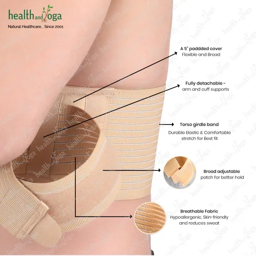 Vista 6 de HealthAndYoga™ GuardNHeal - Inmovilizador de hombro para mujeres y hombres - Soporte de puño rotador y honda de hombro - Izquierda o derecha