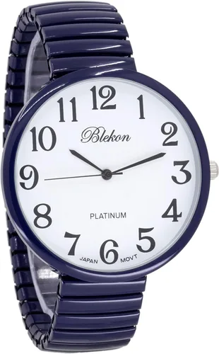 Vista 3 de Blekon Colecciones Nuevo reloj de moda PC21J con banda elástica de cara súper grande movimiento japonés PC21J