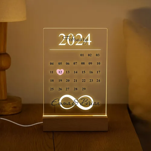Vista 2 de Calendario personalizado con fecha y nombres, regalo para ella, regalo de aniversario para esposa, marido, parejas, regalos de regalo para esposa