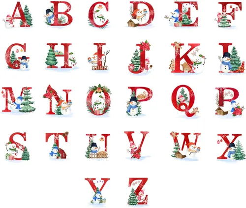 Vista 3 de Adorno personalizado con inicial de Navidad, regalo de decoración de árbol de Navidad, monograma de 26 letras para la primera Navidad, adorno