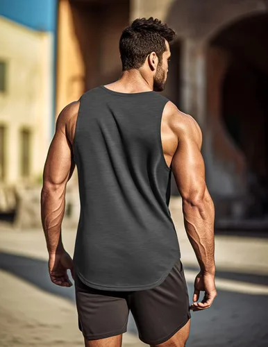 Vista 5 de COOFANDY Paquete de 3 camisetas sin mangas de entrenamiento para hombre, para gimnasio, culturismo, fitness, muscular, camisetas
