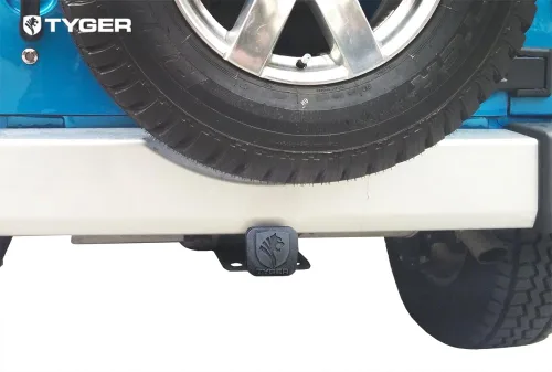 Vista 6 de TYGER Combo de remolque: enganche receptor de 2 pulgadas, arnés de cableado y cubierta de enganche para Wrangler JK 2Dr y 4Dr 2007-2018