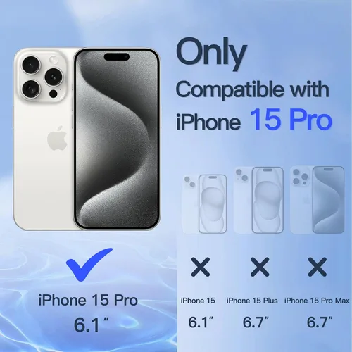Vista 3 de JETech Protector de pantalla de privacidad para iPhone 15 Pro de 6,1 pulgadas, película de vidrio templado antiespía con herramienta de fácil