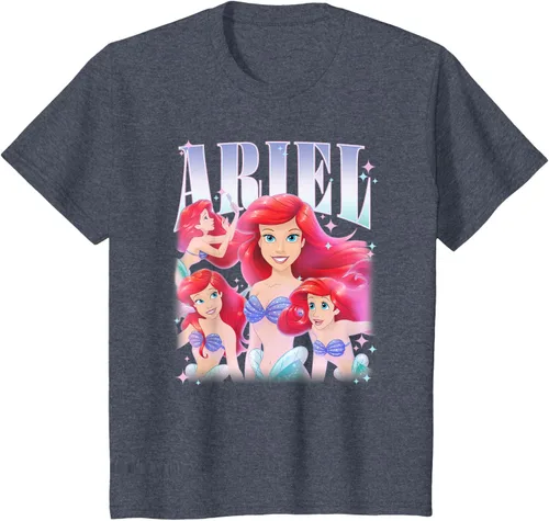 Vista 55 de Disney Camiseta de la princesa Ariel de la Sirenita Multi Pose, Negro