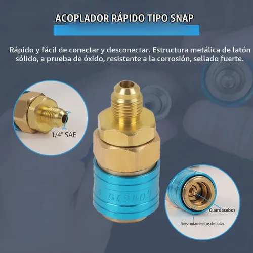 Vista 5 de CMTOOL Herramienta inyector de aceite y tinte de CA con escala, kit de inyector de aceite para compresor R134A, kit de aire acondicionado