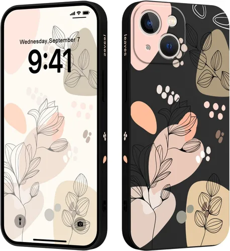 Vista 28 de LEECG Funda para iPhone 13 con diseño de mariposas y flores, diseño de astronauta, funda de teléfono con forro de microfibra suave, funda delgada