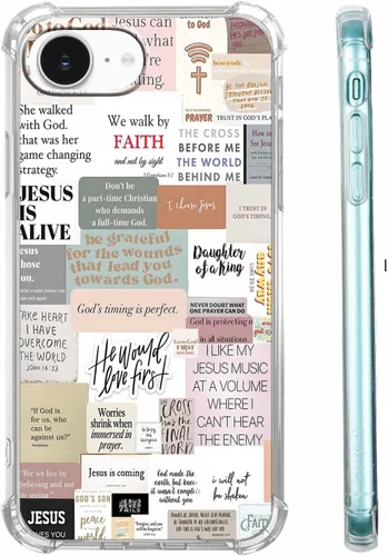 Vista 28 de Funda para Celular con Versículos de la Biblia, Colocación de Citas Cristianas de Jesús, Diseño Collage, Funda Protectora Suave de TPU de Moda