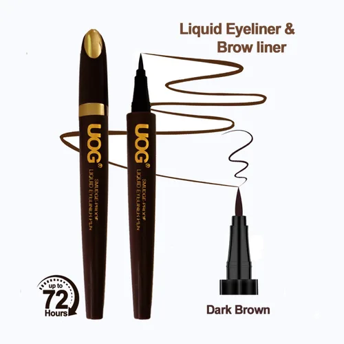 Vista 8 de UOG (United One Liquid Eyeliner Pen - Impermeable, a prueba de manchas y de larga duración (hasta 72 horas), secado rápido. Sin saltos, resistente a