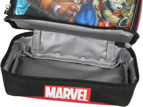 Vista 5 de Bioworld Marvel Universe Comics Avengers Capitán América - Lonchera aislada con doble compartimento de 10 pulgadas