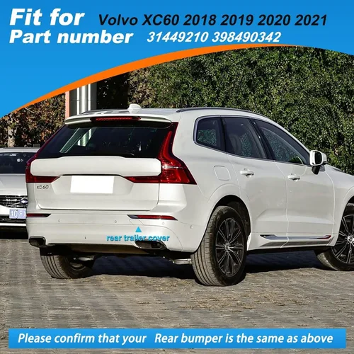 Vista 3 de Cubierta de Gancho de Remolque del Parachoques Trasero del Automóvil, Cubierta del Ojo de Remolque Compatible con Volvo XC60 2018 2019 2020 2021