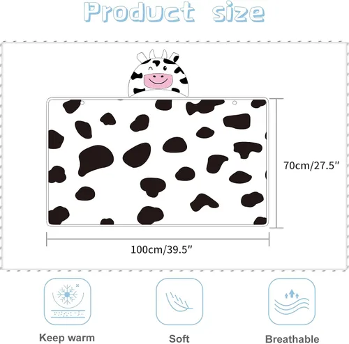 Vista 4 de MICHLEY Manta de bebé con capucha para niños y niñas, con cara de animal para otoño e invierno, de 0 a 3 años